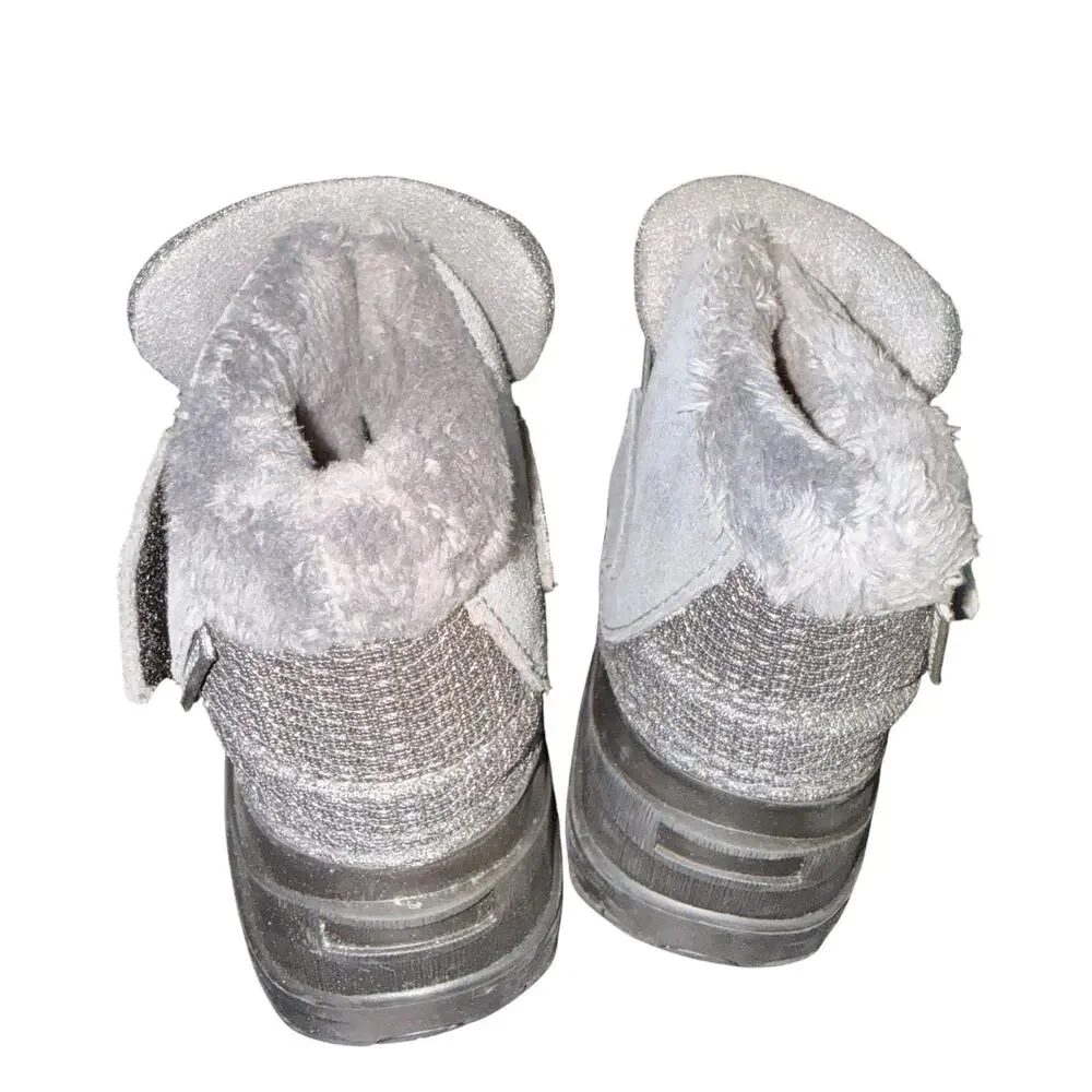 The North Face Toddler Baby Alpenglow II Boots Waterproof Gray Faux Fur Size 8